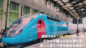 格安TGV・OUIGO(ウィゴ) チケット購入方法と乗り方 知っておくべき注意点も紹介！