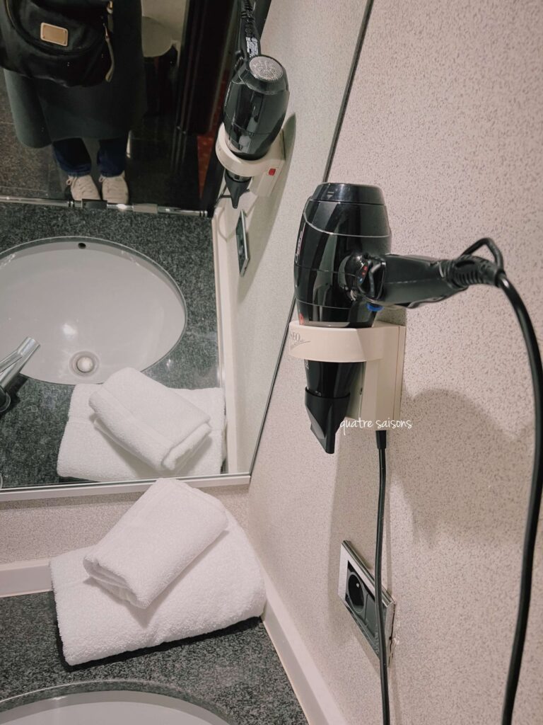 ストラスブールのホテル・メゾンカメルツェル宿泊記・泊まった部屋のバスルーム