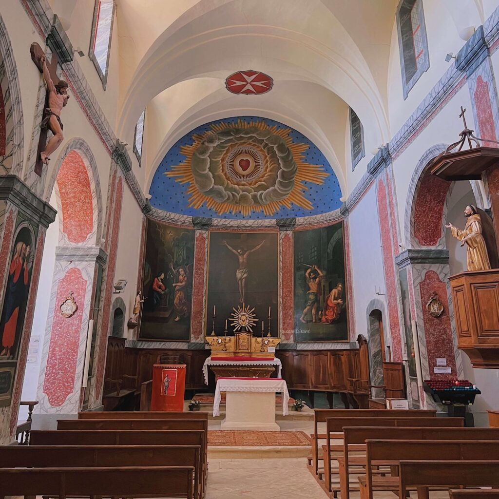 南フランスの村、ジュカの教会、Eglise Saint Jean-Baptiste