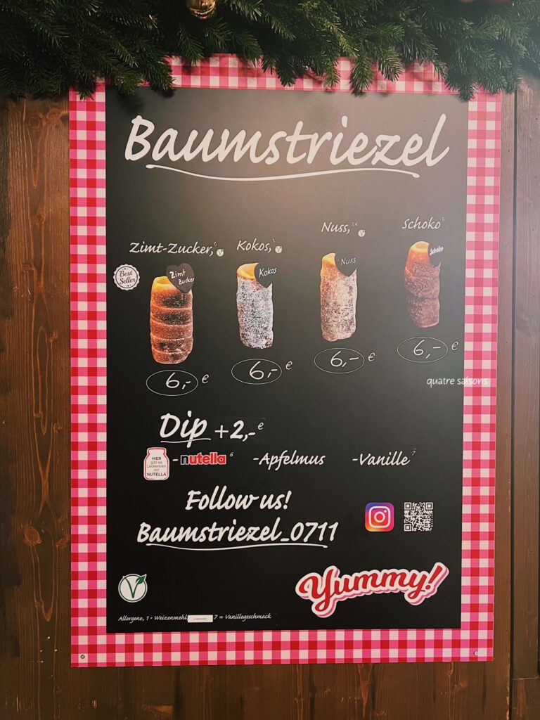 シュトゥットガルトのクリスマスマーケットのシュロス広場(Schlossplatz)で食べたバームクーヘン