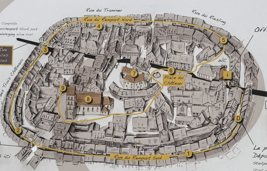 アルザス地方の村、エギスハイムの地図