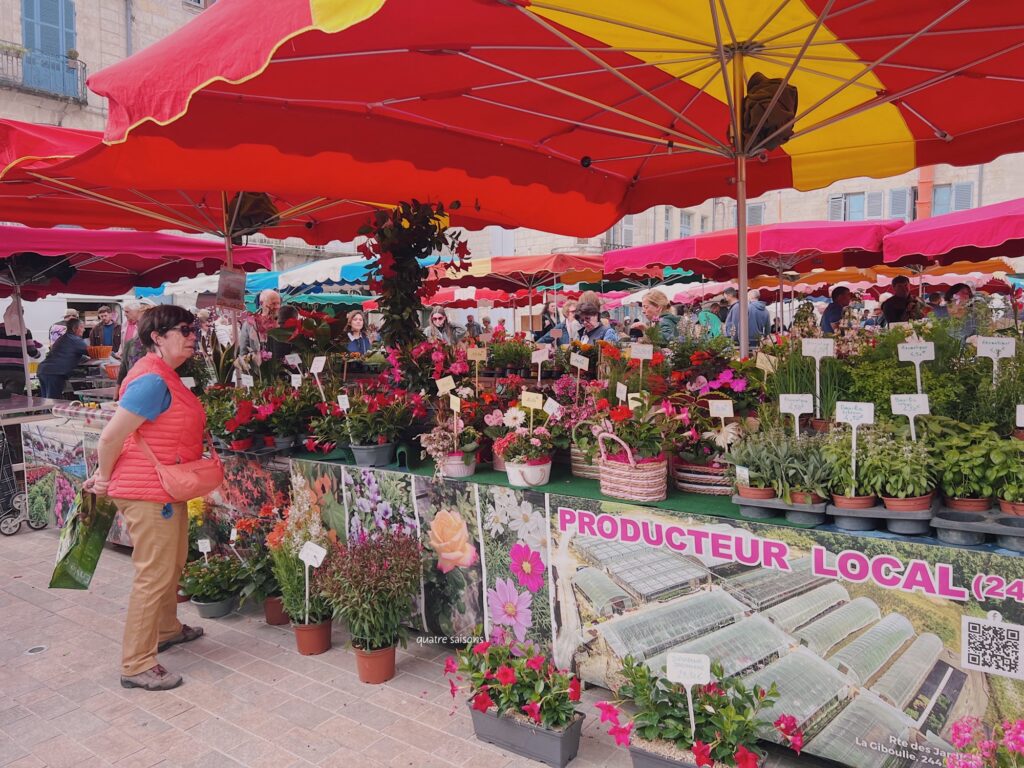 フランス南西部の街ペリグーのマルシェ